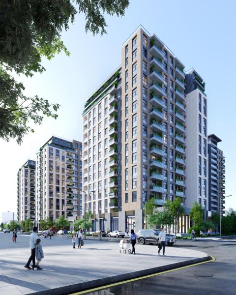 Deluxe Residence Elmlər plaza and pedestrian area