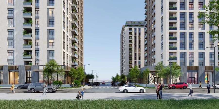 Deluxe Residence Elmlər inner street between blocks